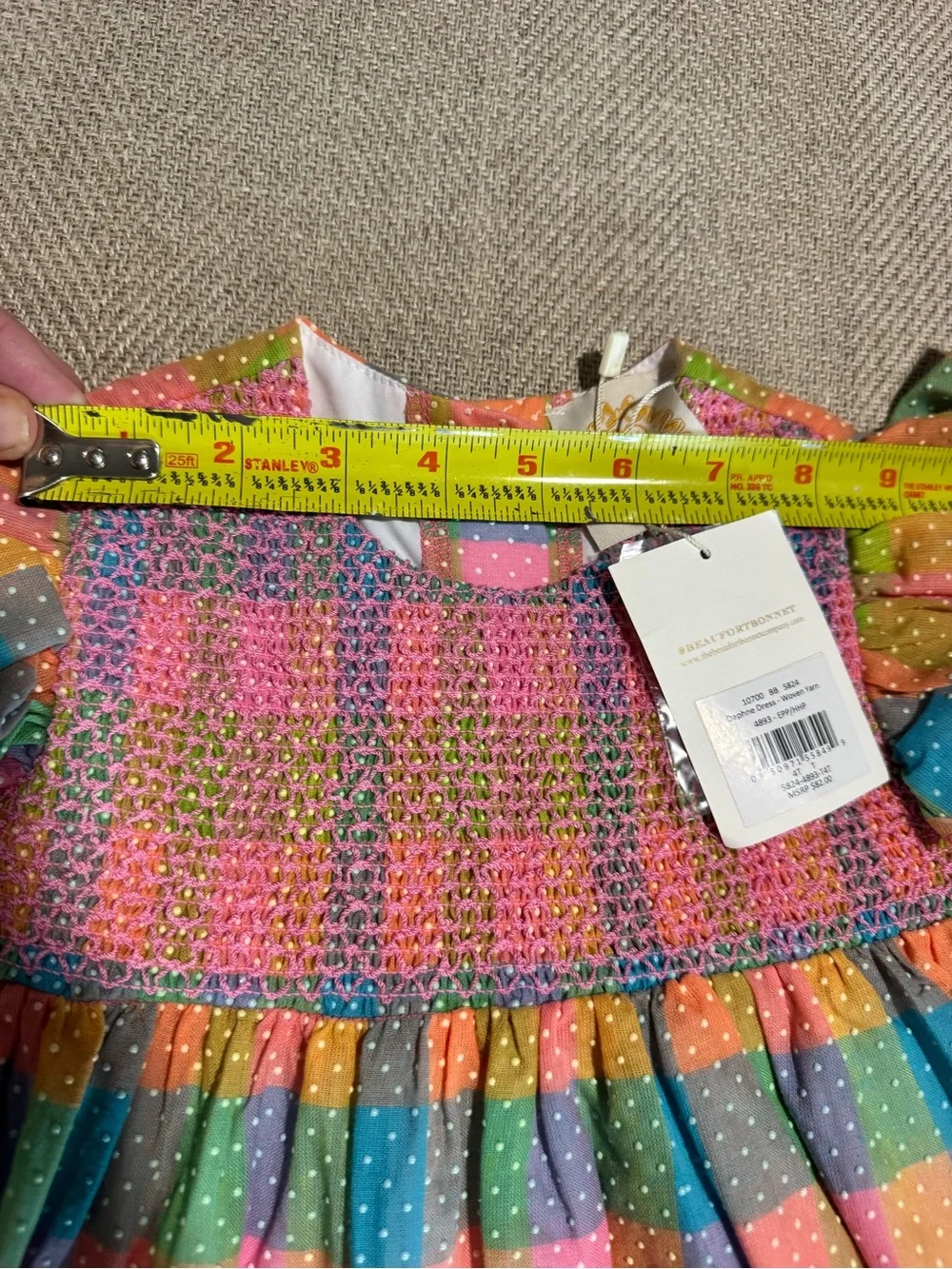 TBBC NEW W TAGS 4T Daphne Dress - Ecton Park Plaid with Hamptons Hot Pink